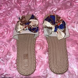 Slides with satin bow